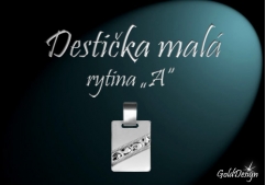 Destička malá A - přívěsek rhodium